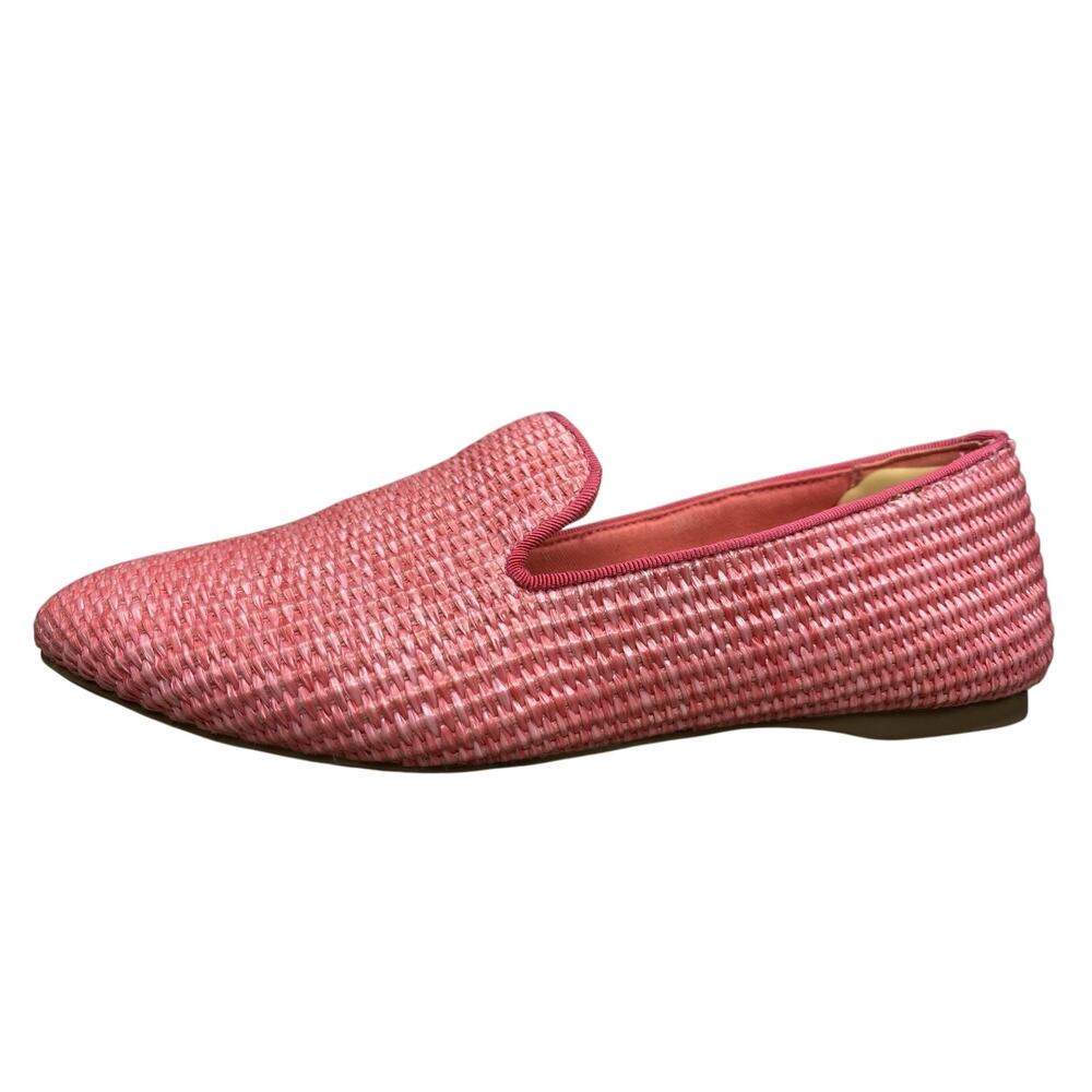 Birdies The Starling Loafer Raffia Lipstick Pink Women's 8 Woven Casual Comfort